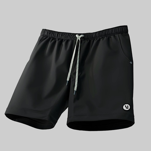 Vuori Other - Vuori Black Athletic Shorts with Light Gray Drawstring